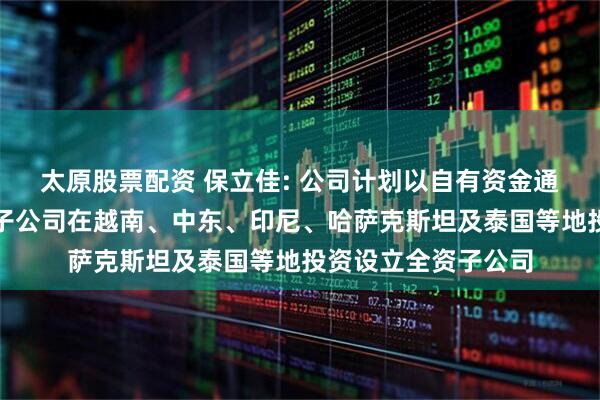 太原股票配資 保立佳: 公司計劃以自有資金通過位于香港的全資子公司在越南、中東、印尼、哈薩克斯坦及泰國等地投資設立全資子公司